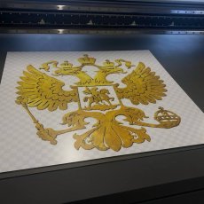 УФ-печать изображения герба на алюминиевом композите
